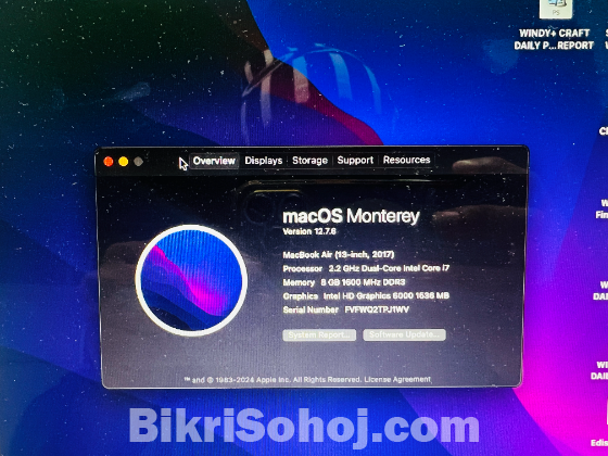 Macbook Air (13inch-2017) Dual core-intel i7